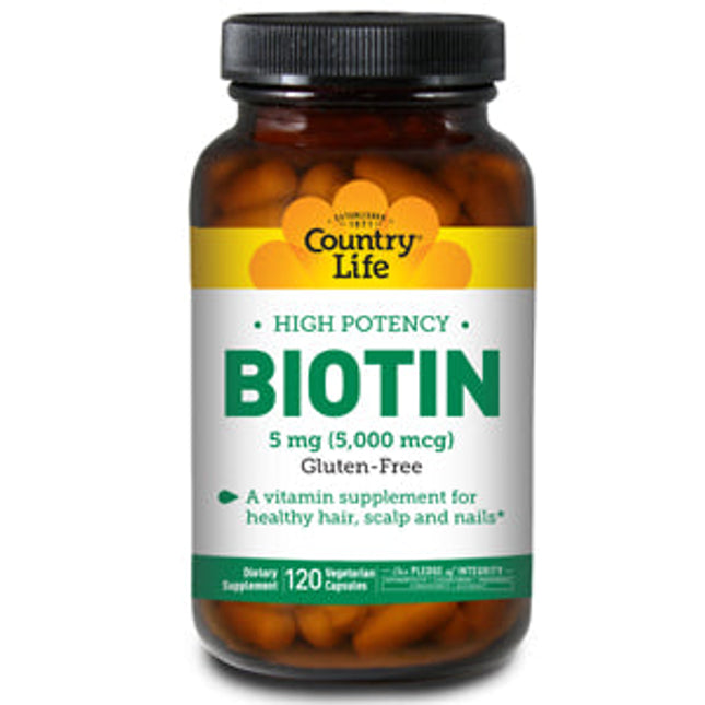 Country Life High Potency Biotin 5 mg 120 vegcaps