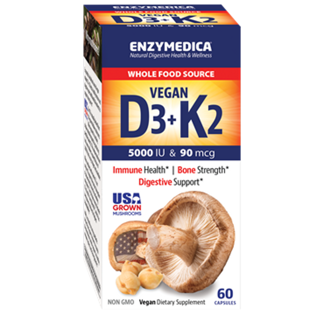 Enzymedica Vegan Vitamin D3+K2 60 caps