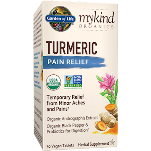 Garden of Life Mykind Org Turmeric Pain Relief 30 Tabs
