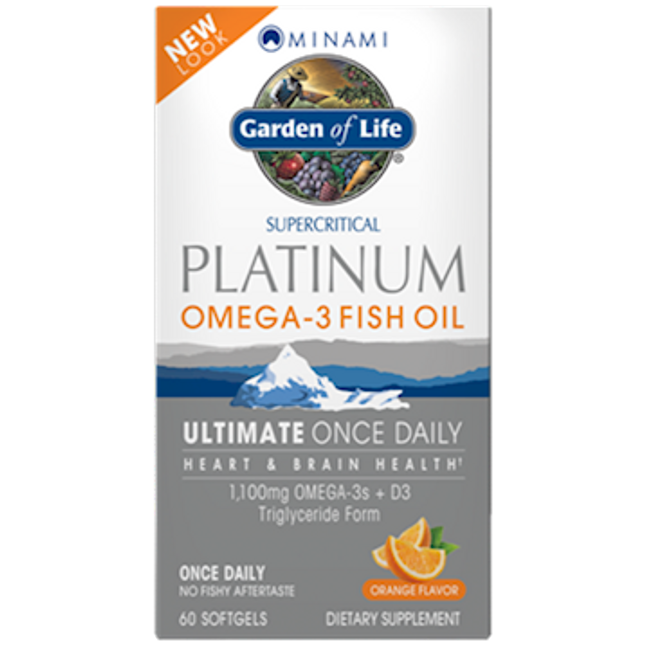 Garden of Life Platinum Omega 3 Fish Oil Or 60 softgels