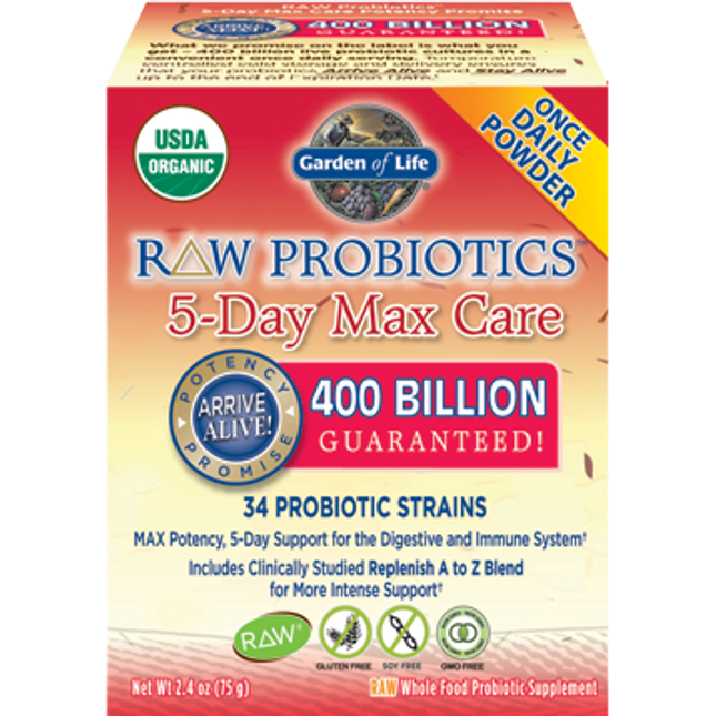 Garden of Life RAW Probiotics 5 Day Max Care 2.4 oz