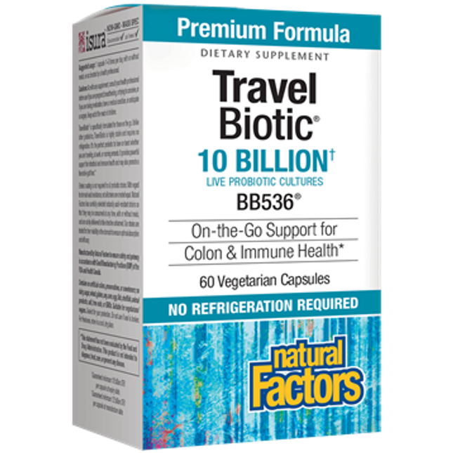 Natural Factors TravelBiotic 10 Billion 60 vegcaps