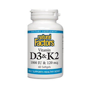 Natural Factors Vitamin D3 & K2 60 softgels