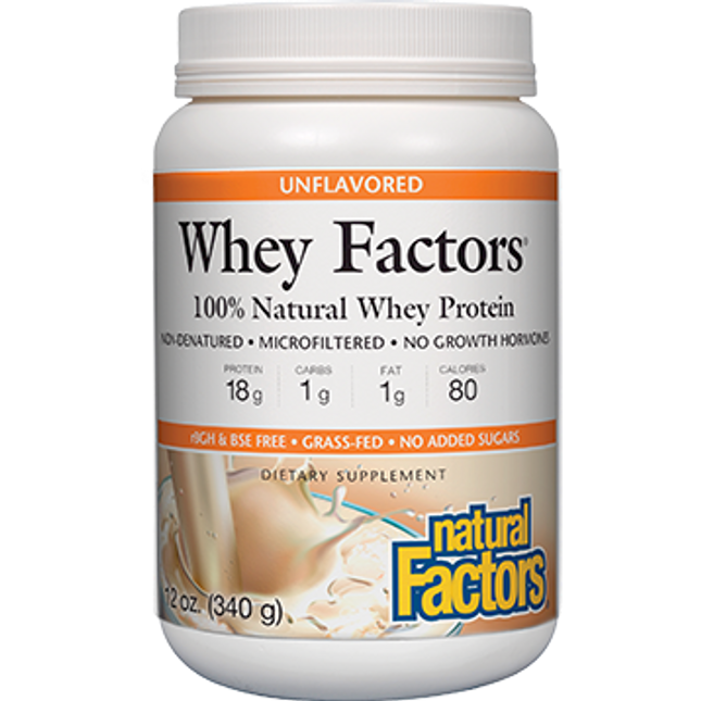 Natural Factors Whey Factors Unflavored Powder 12 oz