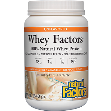 Natural Factors Whey Factors Unflavored Powder 12 oz