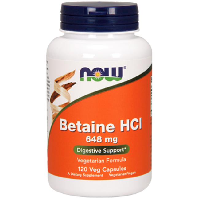 Now Betaine HCl 648 mg 120 caps