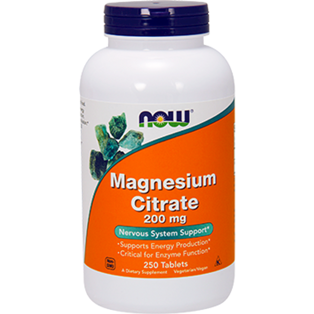Now Magnesium Citrate 200 mg 250 tabs