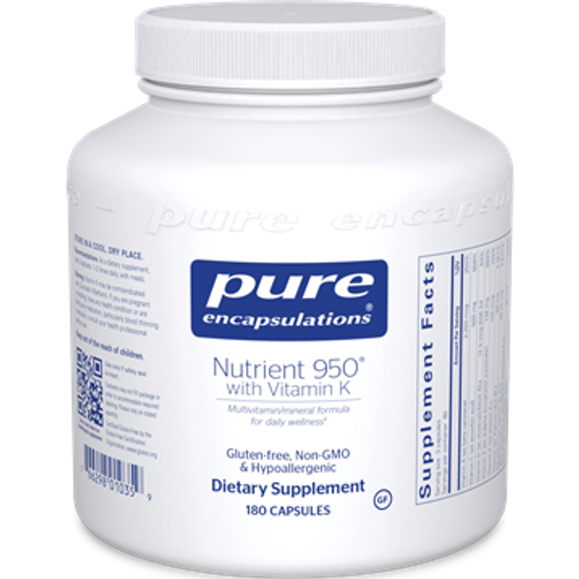 Pure Encapsulations Nutrient 950 with Vitamin K 180 vcaps