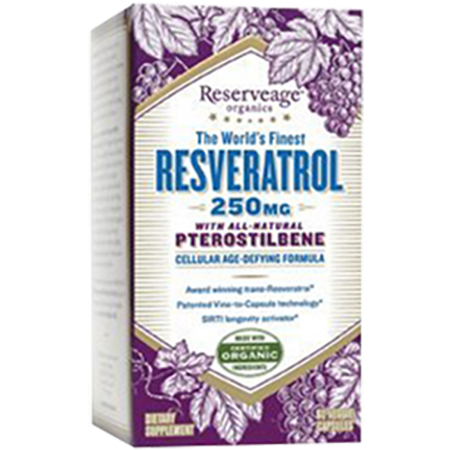 Reserveage Resveratrol with Ptero 250mg 60 vcaps