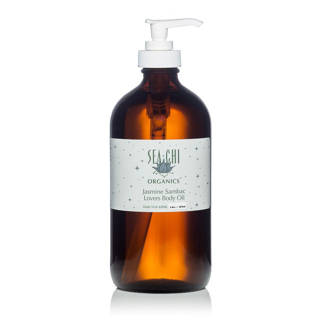 Sea Chi Organics Jasmine Sambac Body Oil w/ Organic Jojoba (Oil of Love) 480ml / 16oz