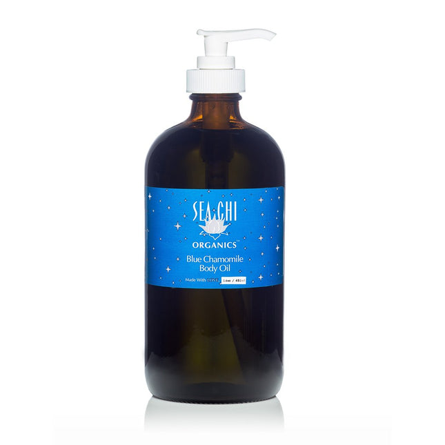Sea Chi Organics Moroccan Blue Chamomile Body Oil w/ Organic Jojoba 480ml / 16oz