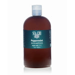 Sea Chi Organics Peppermint Shampoo 480ml / 16oz Amber plastic bottle w/ white flip cap