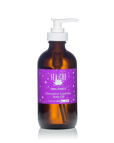 Sea Chi Organics Tasmanian Lavender Body Oil w/ Organic Jojoba 240ml / 8oz
