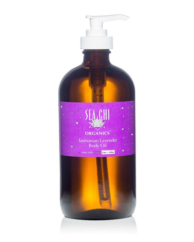 Sea Chi Organics Tasmanian Lavender Body Oil w/ Organic Jojoba 480ml / 16oz