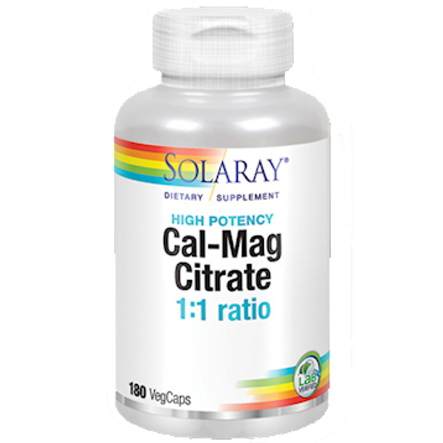 Solaray Cal Mag Citrate 1:1 180 vegcaps