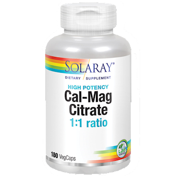 Solaray Cal Mag Citrate 1:1 180 vegcaps