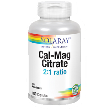 Solaray Cal Mag D-3 Citrate 2:1 180 caps