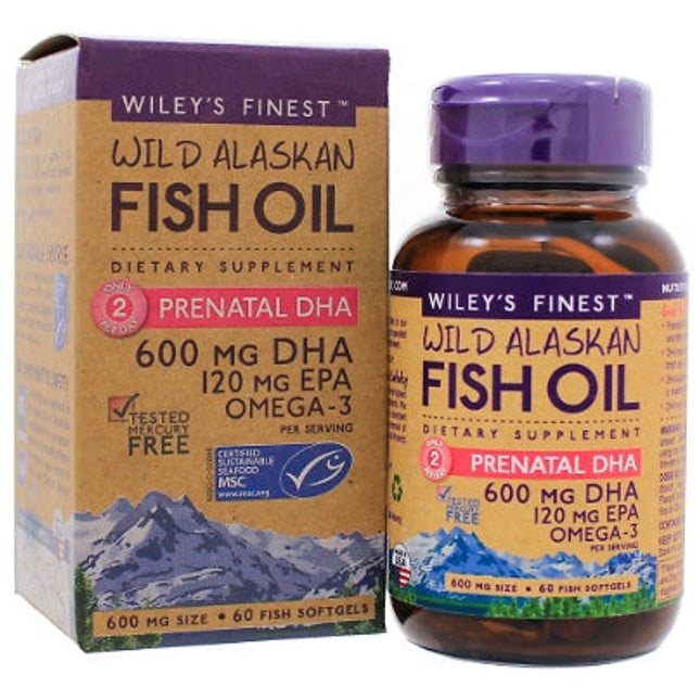 Wileys Finest Fish Oils Wild Alaskan Prenatal DHA 60 softgels