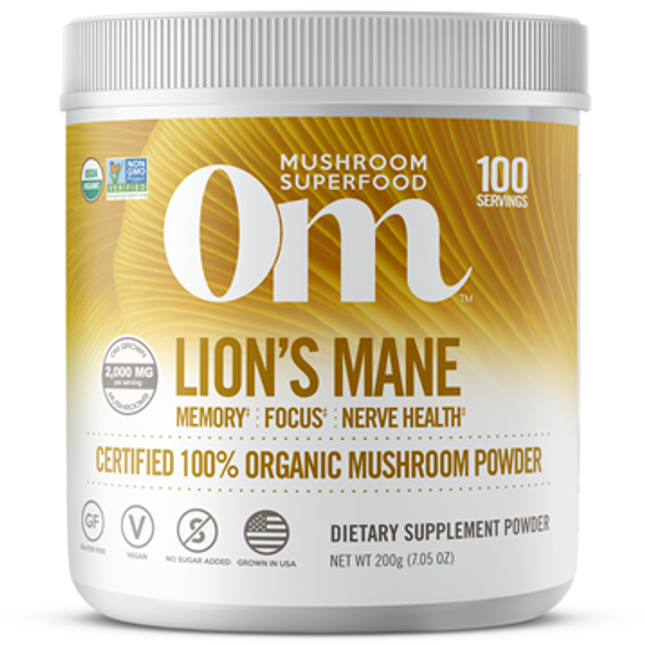 Om Mushrooms Lion's Mane (Hericium erinaceous) 200 g